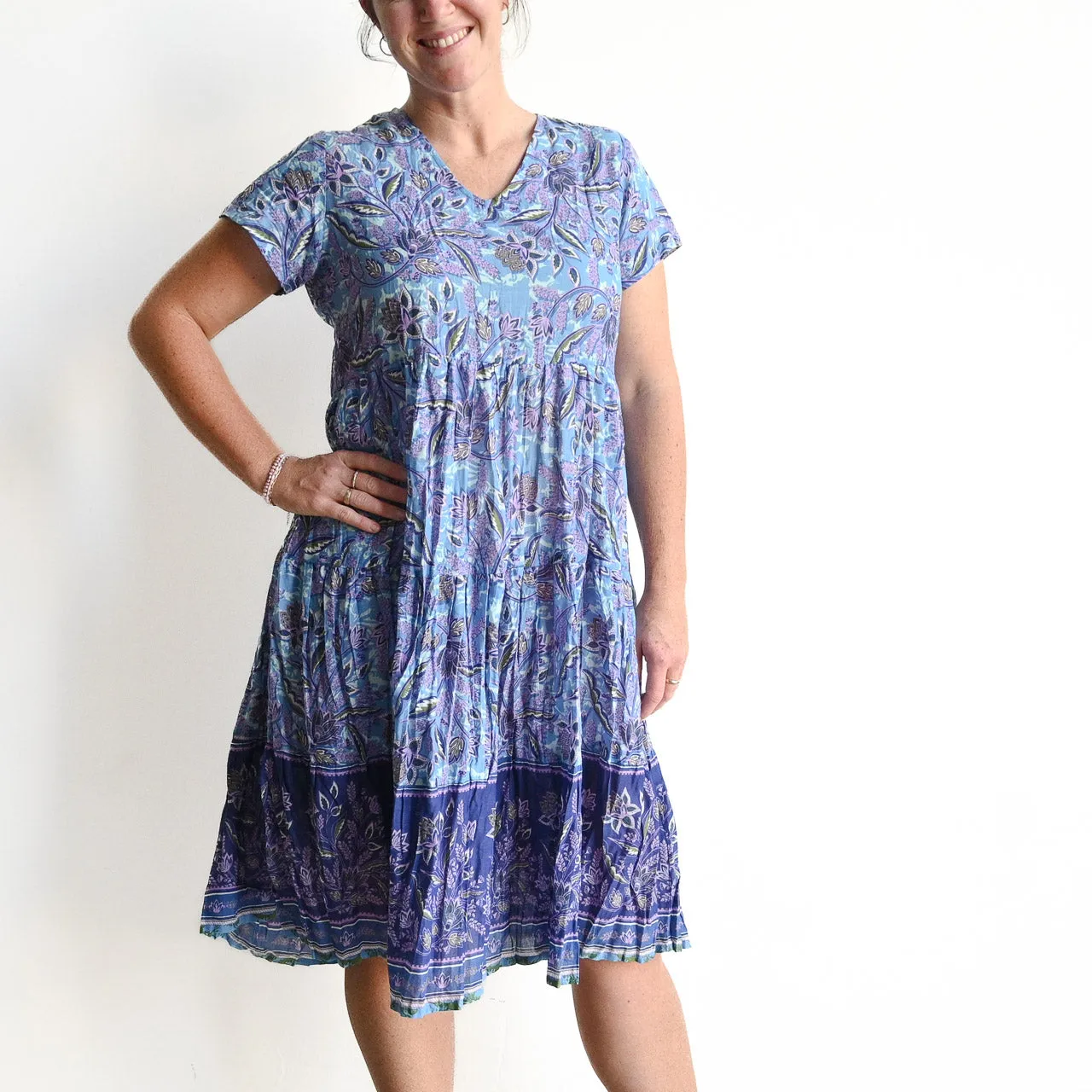 One Summer Tiered Smock Dress - Lavender Blue