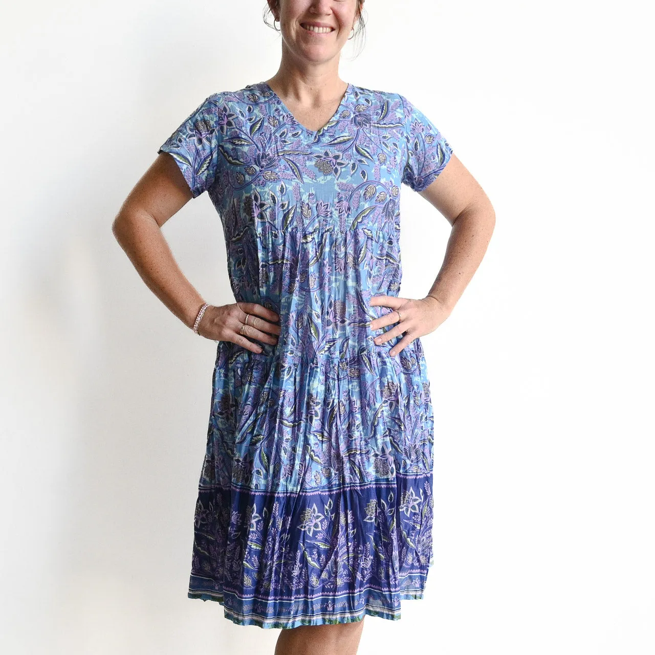 One Summer Tiered Smock Dress - Lavender Blue