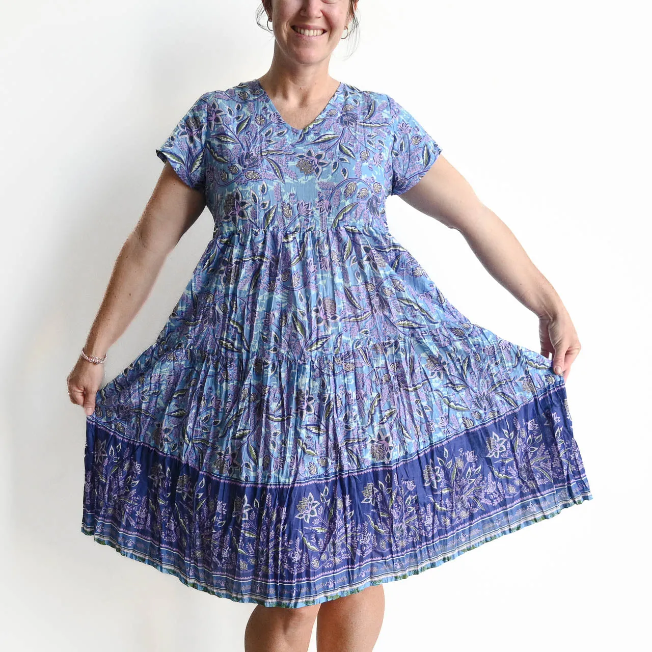 One Summer Tiered Smock Dress - Lavender Blue