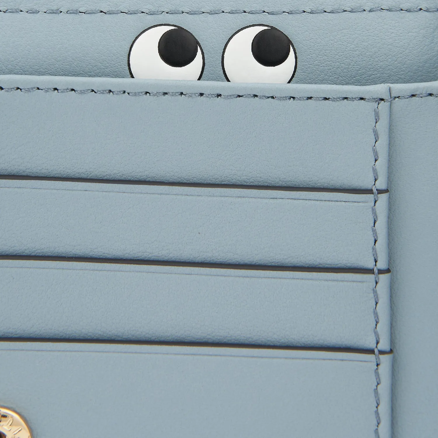 Peeping Eyes Small Double Zip Wallet