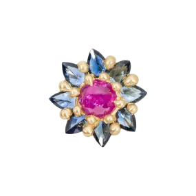 Pink & Blue Daisy Stud Earring - Made to Order