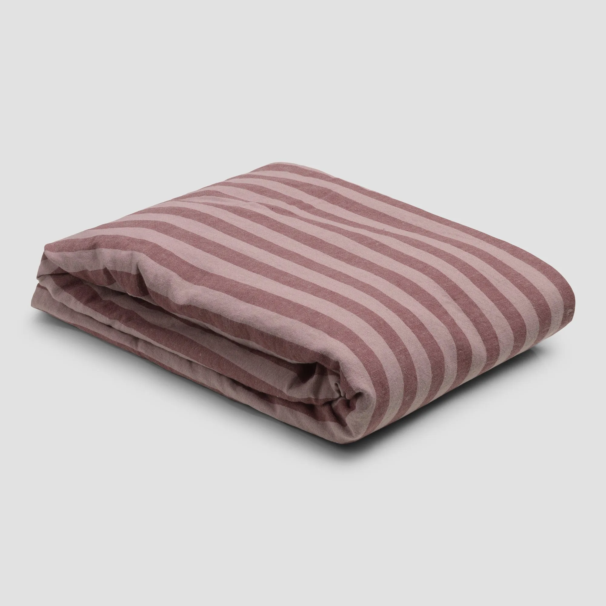 Plum Wine Amberley Stripe Linen Blend Fitted Sheet