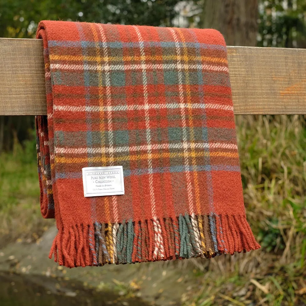 Pure Wool Blanket in Antique Royal Stewart Tartan