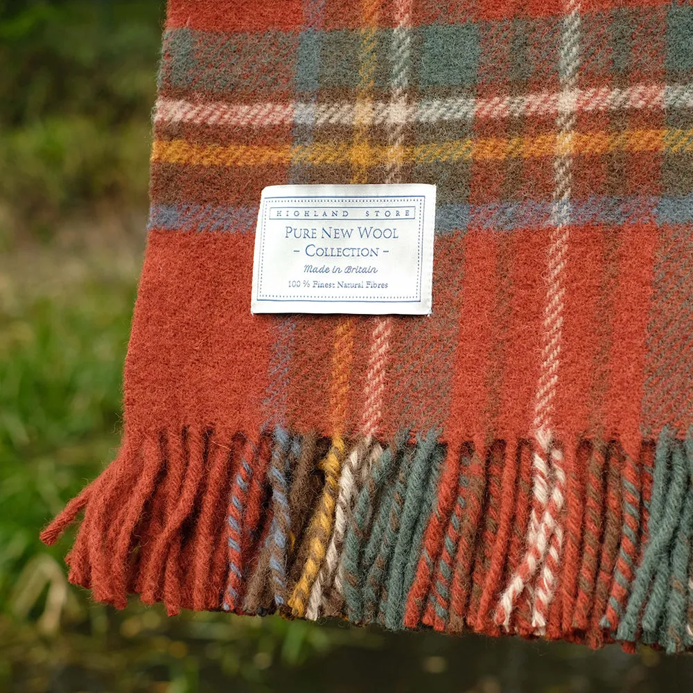 Pure Wool Blanket in Antique Royal Stewart Tartan