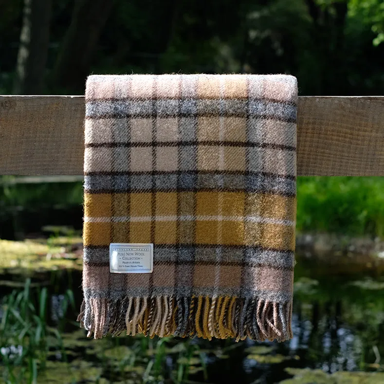 Pure Wool Blanket in Natural Buchanan Tartan