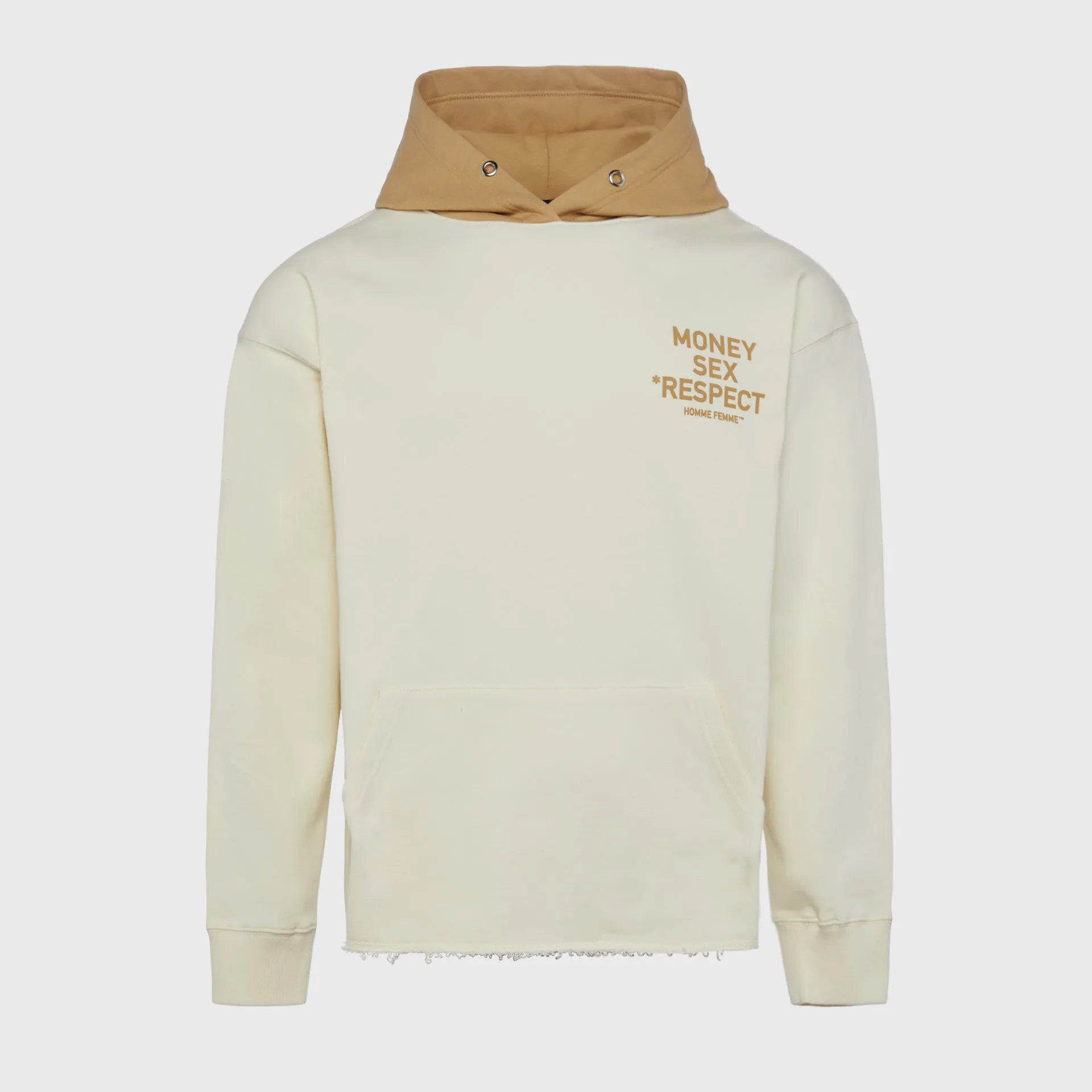 Respect Hoodie Cream and Tan