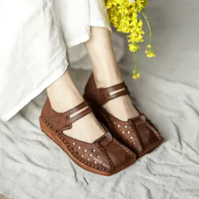 Retro Platform Mary Jane Square Toe Coffee/Brown/Apricot/CoffeeNew