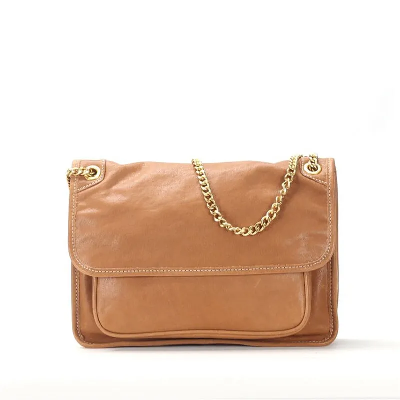 Retro Vegetable Tanned Cowhide Leather Women' Corssbody Bag|Shourder Bag