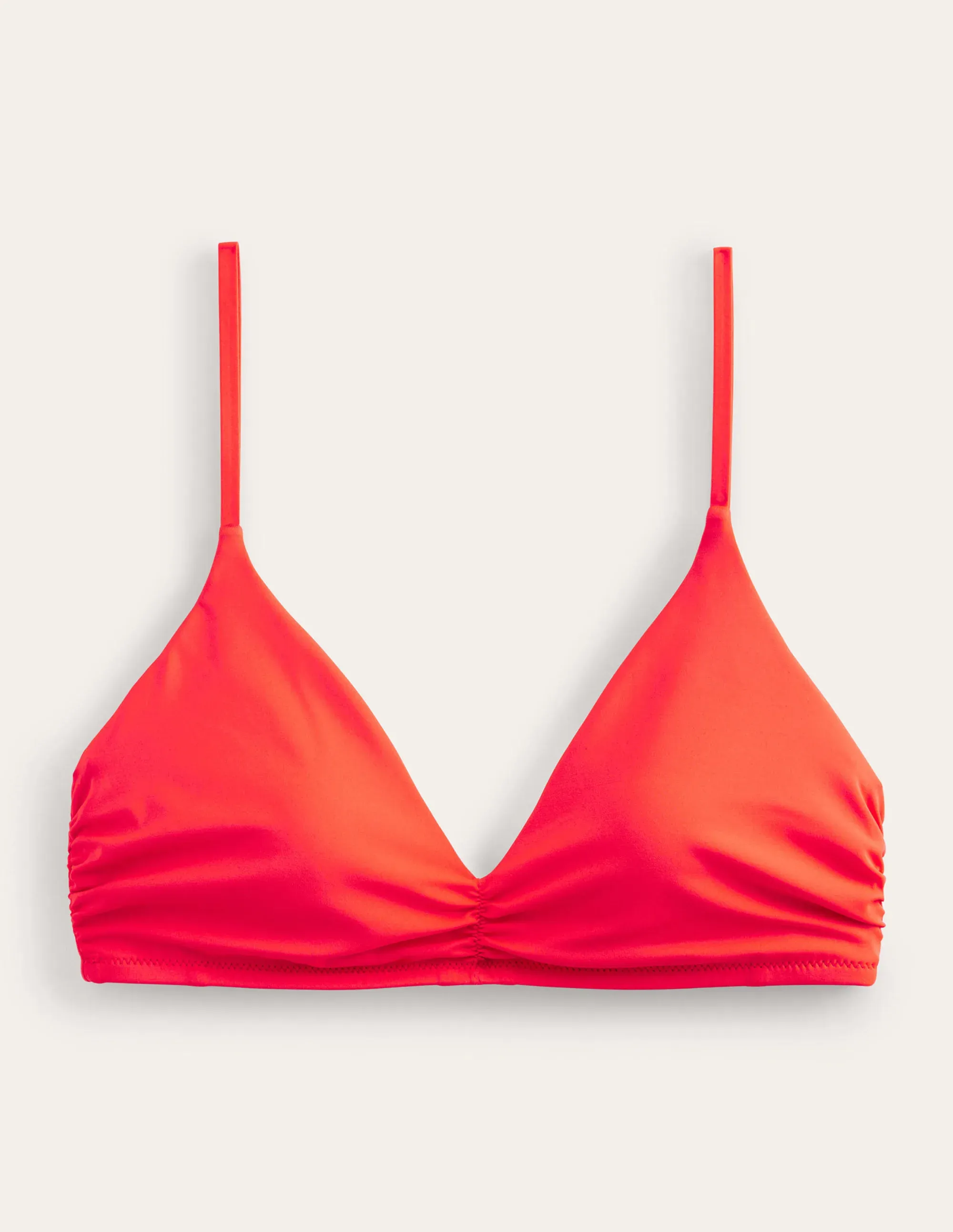 Ruched V-neck Bikini Top