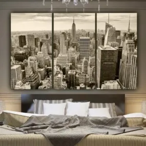 Sepia New York Skyline Canvas Wall Art