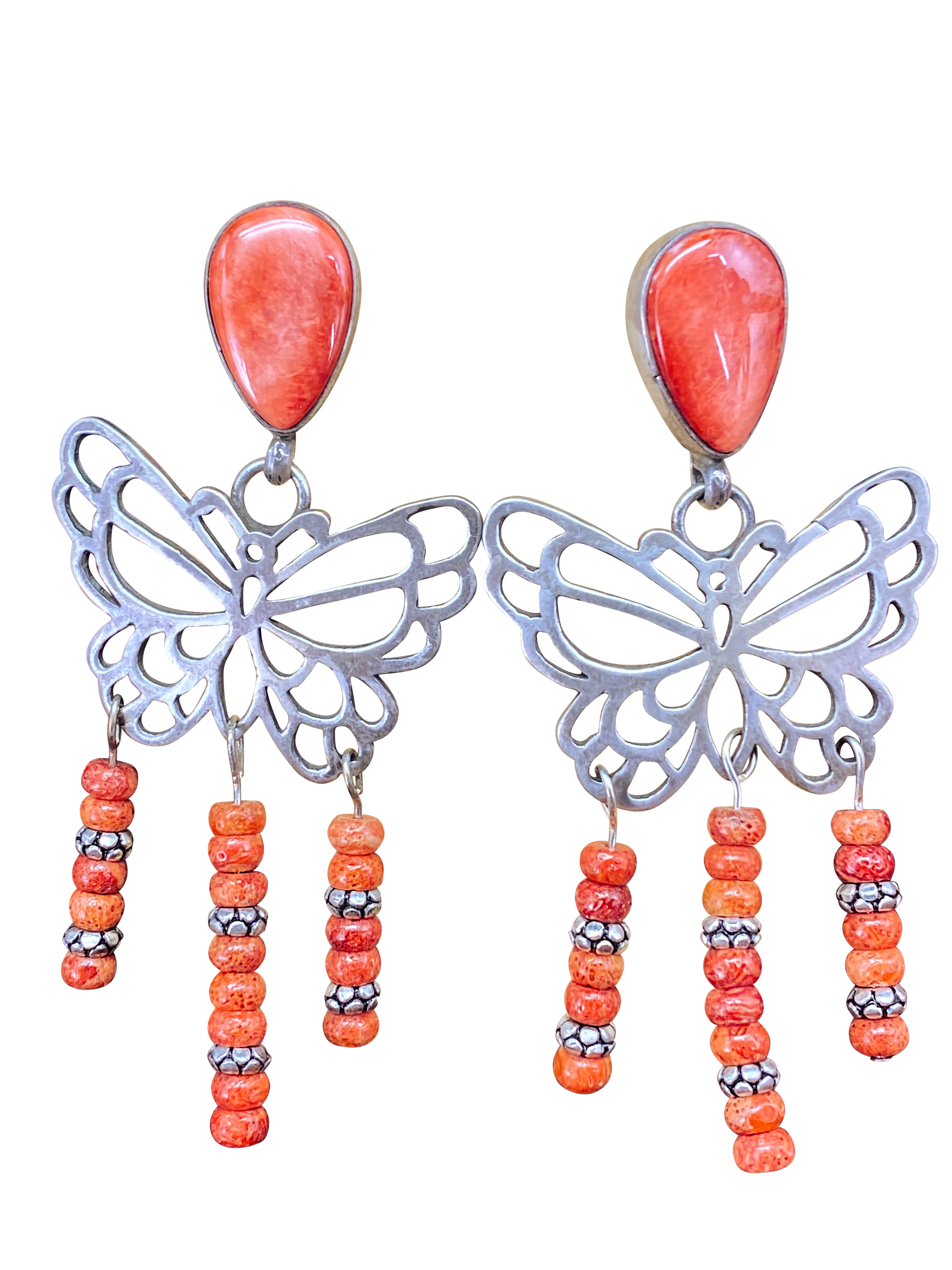 Spiny Oyster Shell Butterfly Earrings | Artisan Handmade