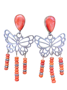 Spiny Oyster Shell Butterfly Earrings | Artisan Handmade