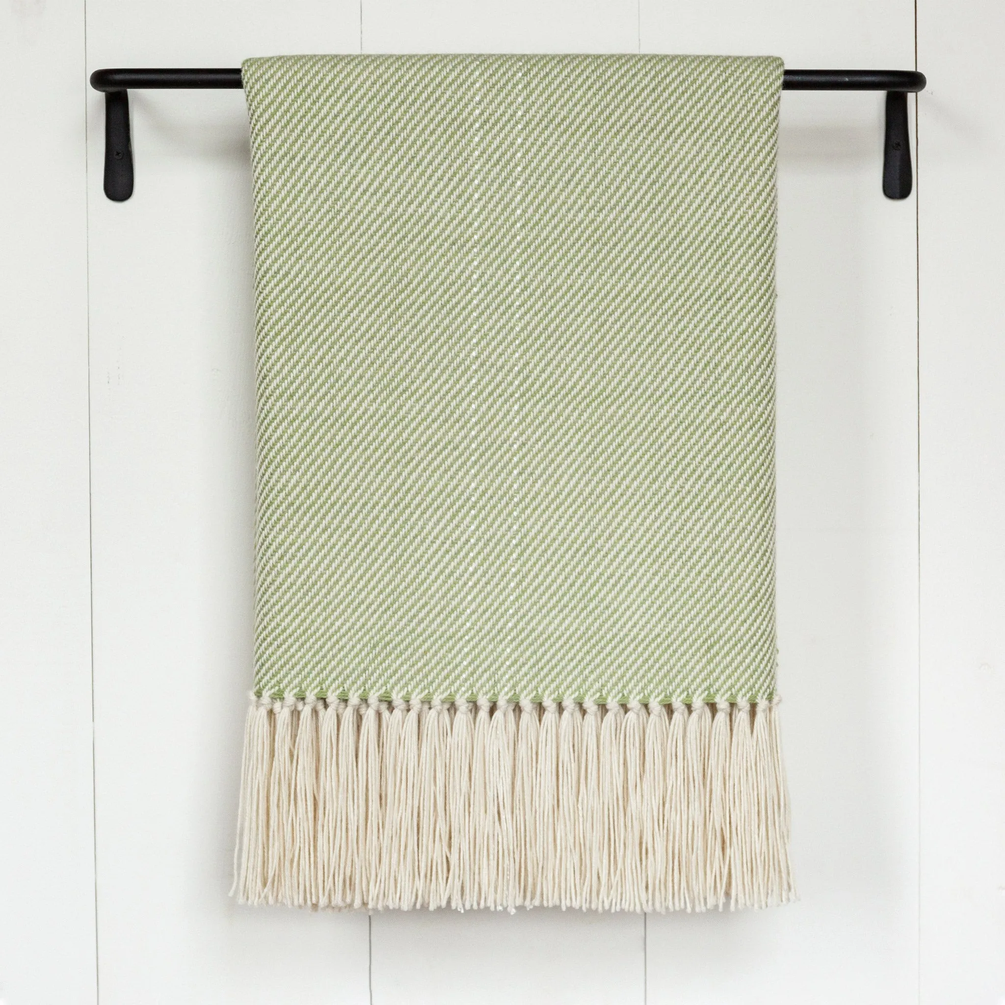 Spring Green Alpaca Handwoven Throw