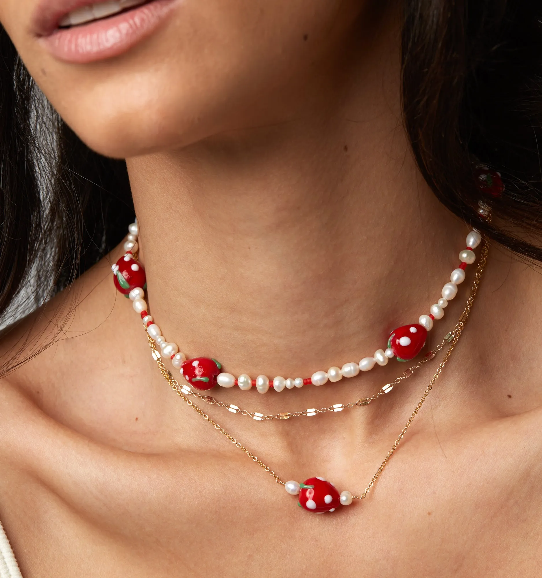 Strawberry Pearl Necklace