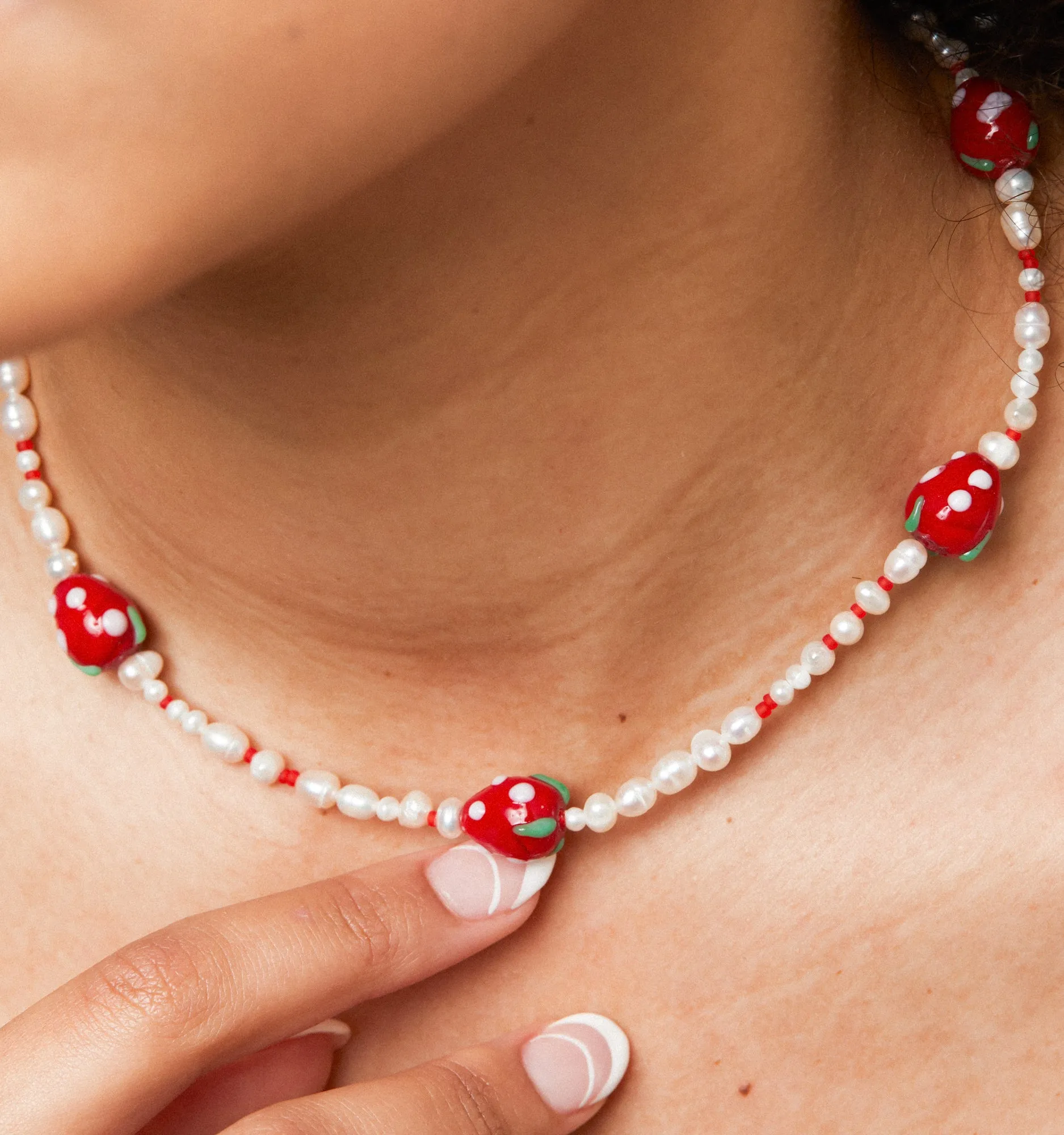 Strawberry Pearl Necklace