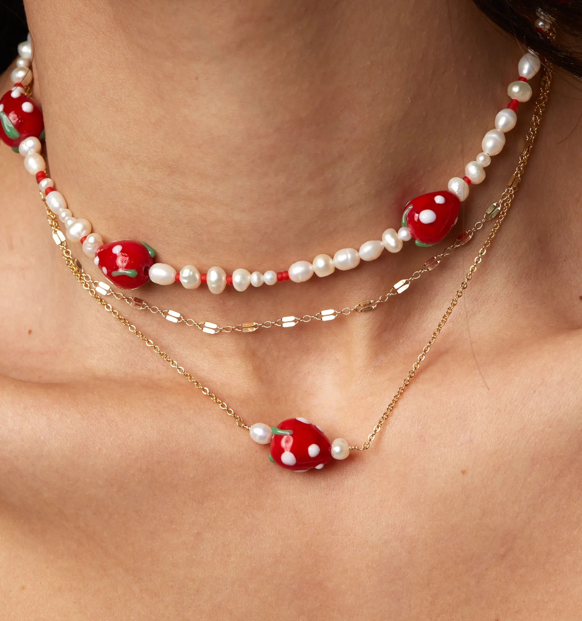 Strawberry Pearl Necklace