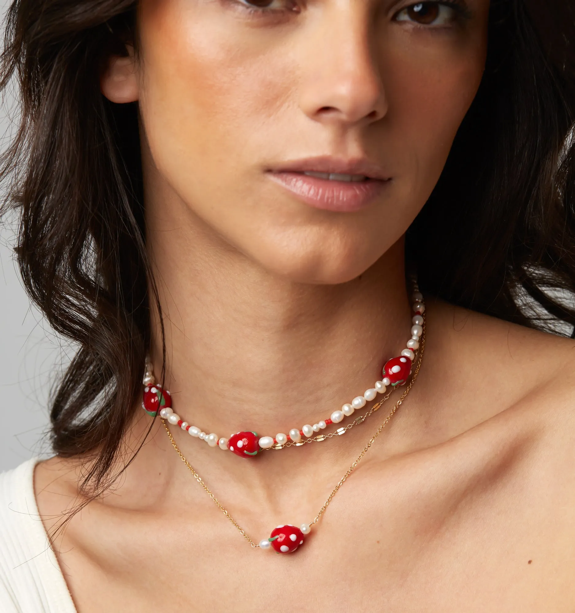 Strawberry Pearl Necklace