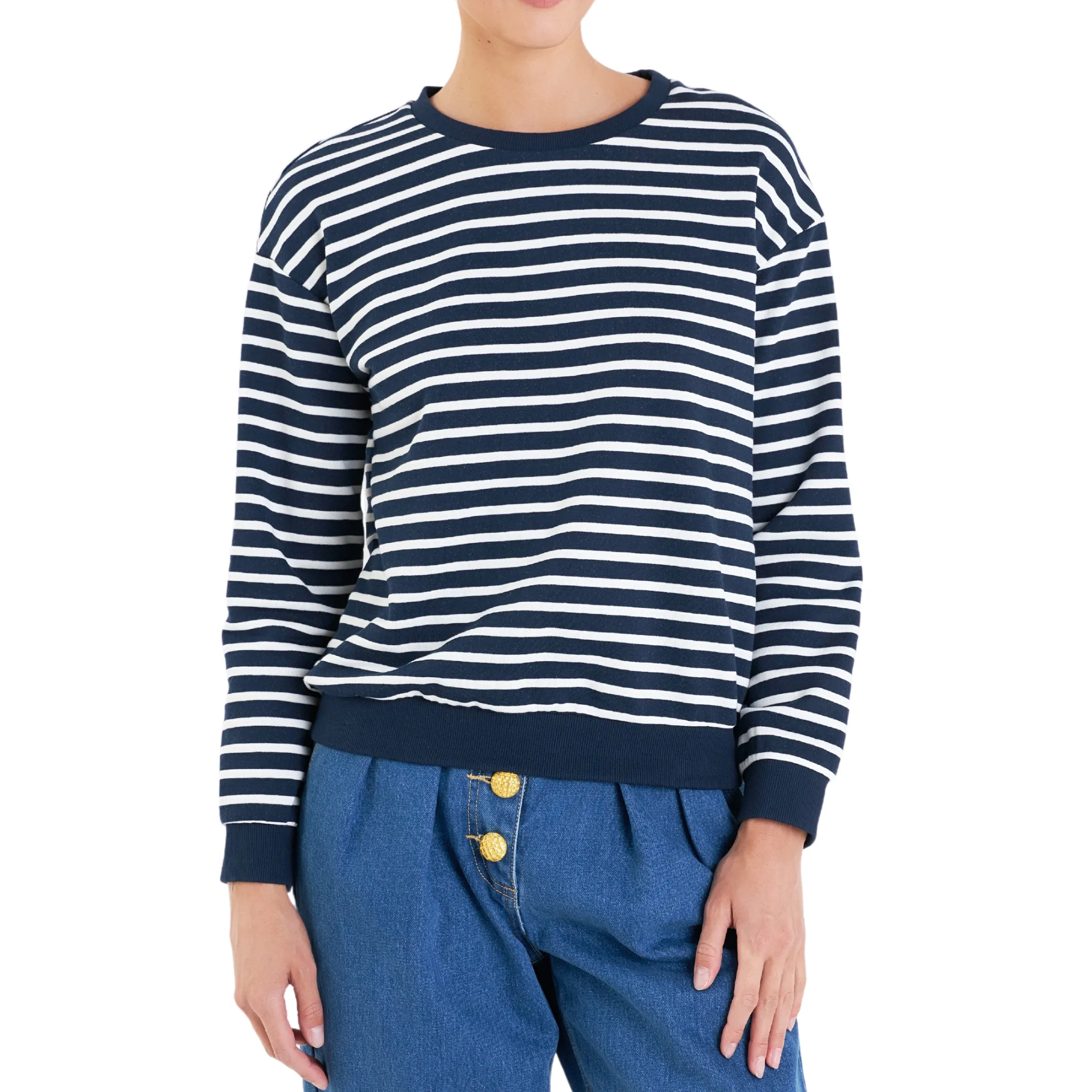 Stripe Drop Shoulder Sweatshirt