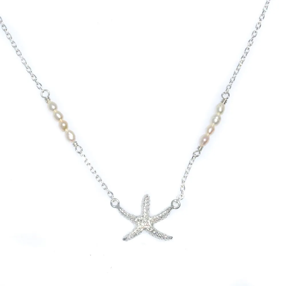 Summer Days Starfish Necklace Silver