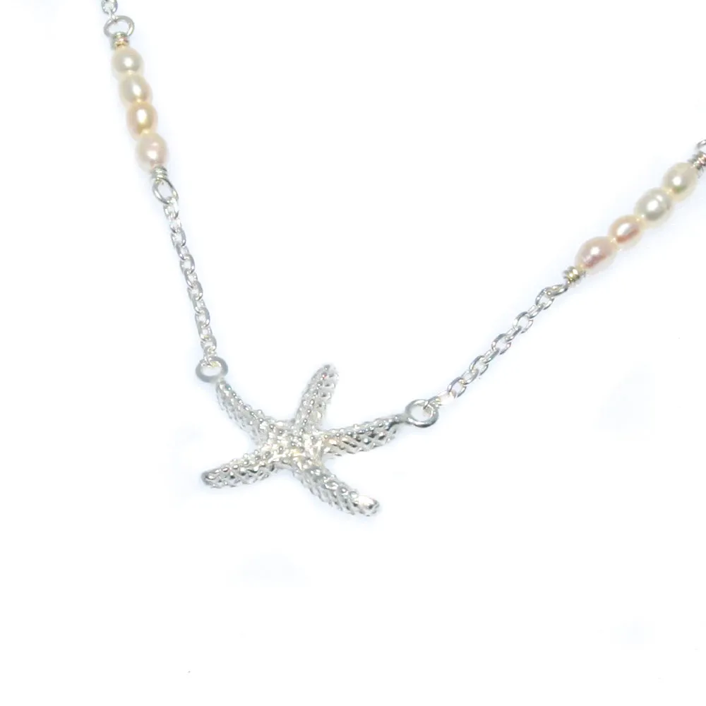 Summer Days Starfish Necklace Silver