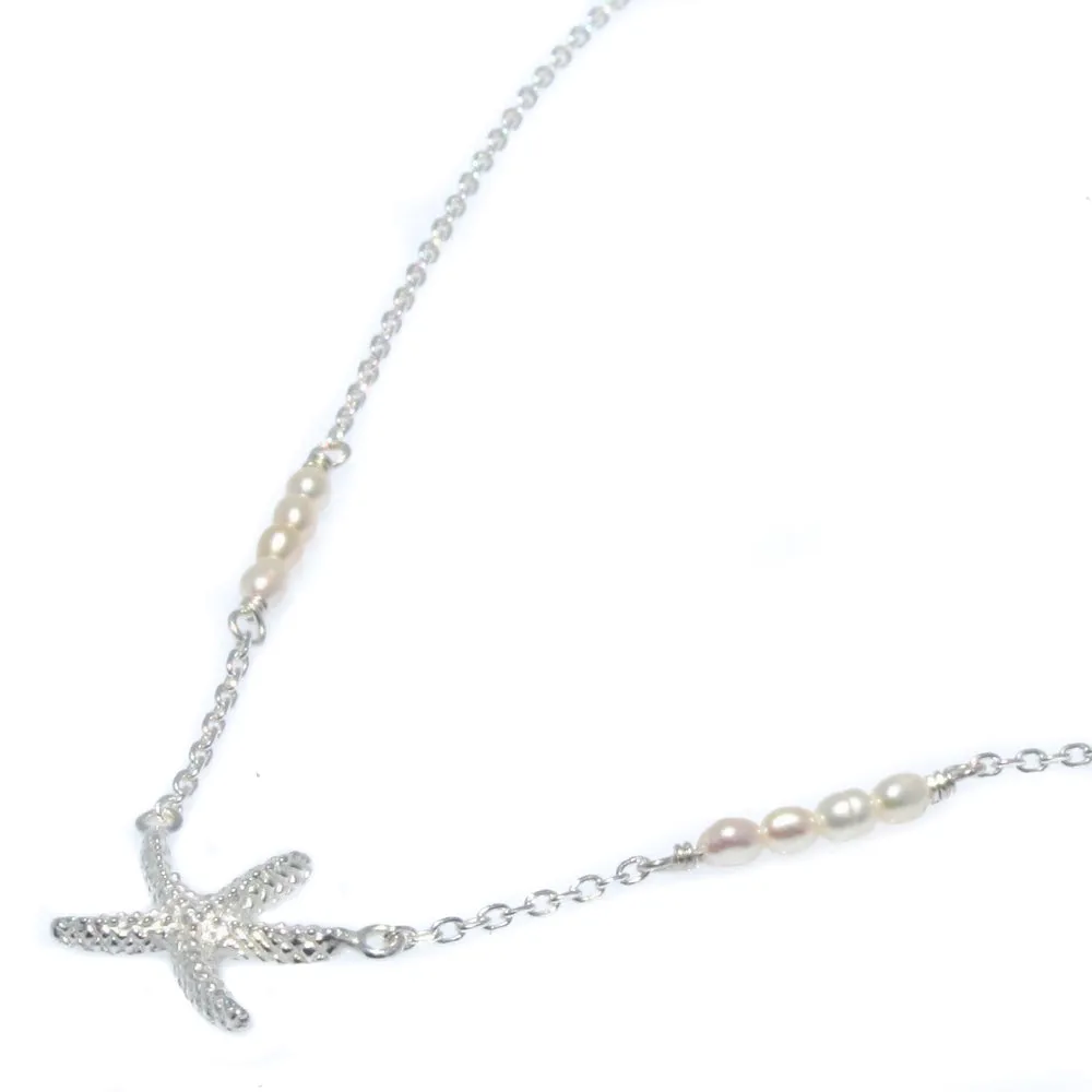 Summer Days Starfish Necklace Silver