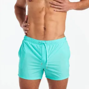 Teamm8 Grid 4.5" swim short Bondi blue