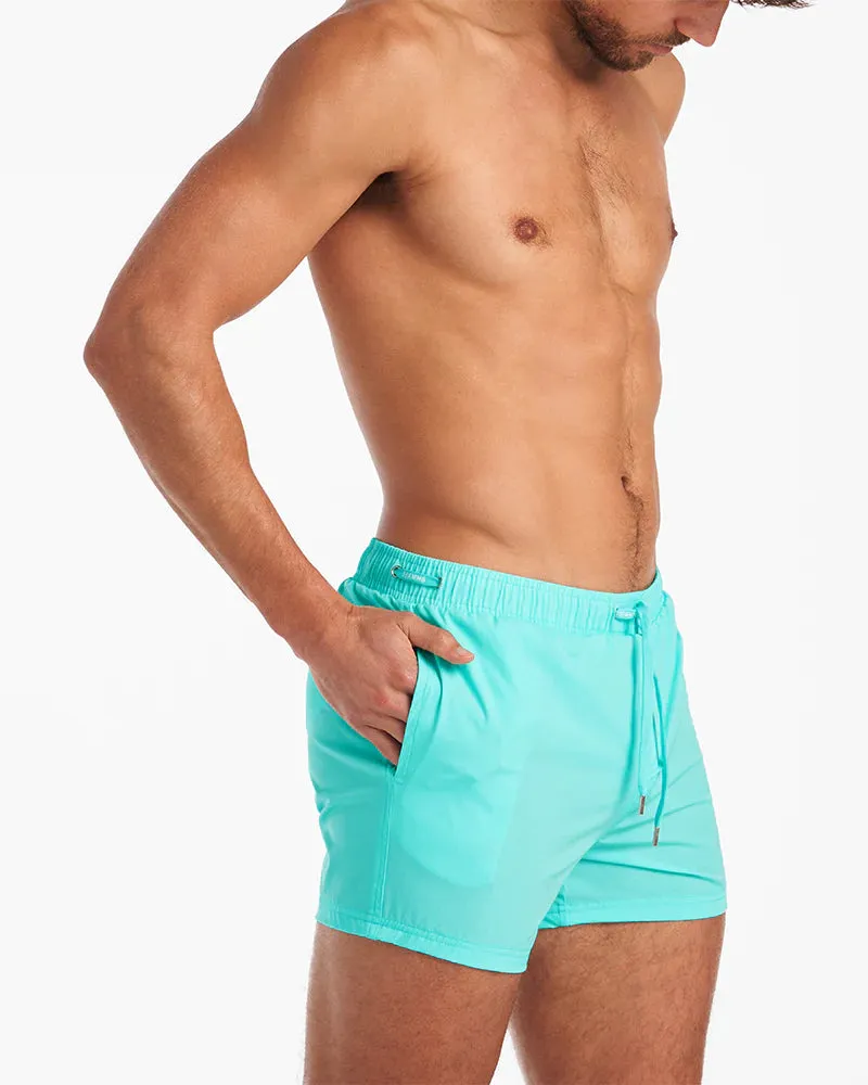 Teamm8 Grid 4.5" swim short Bondi blue