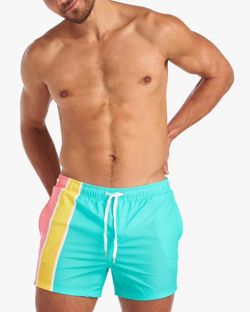 Teamm8 Grid 4.5" swim short Bondi stripes