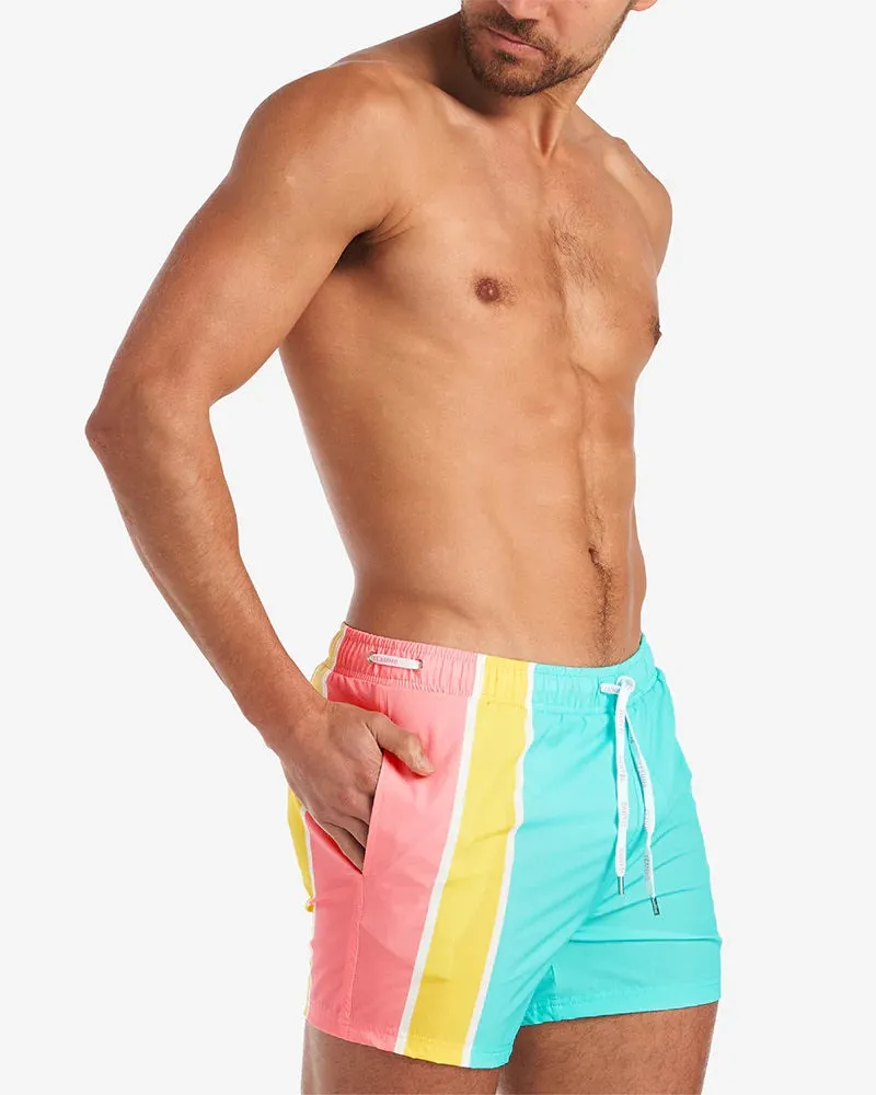 Teamm8 Grid 4.5" swim short Bondi stripes