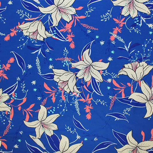 Vanilla Lillie's in Nature Printed Spandex | Blue Moon Fabrics